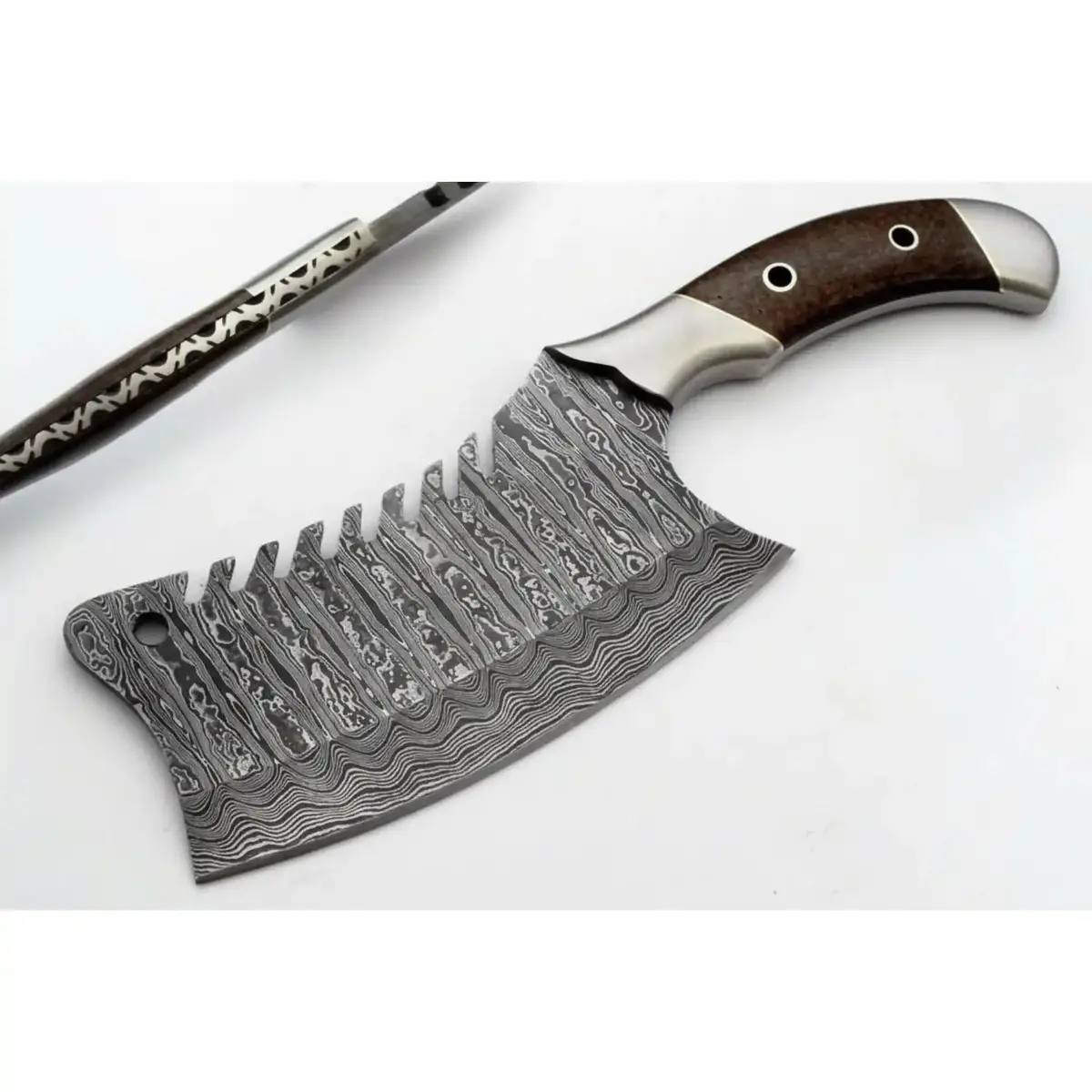 Heavy-Duty Damascus Meat Tenderizer Cleaver 1