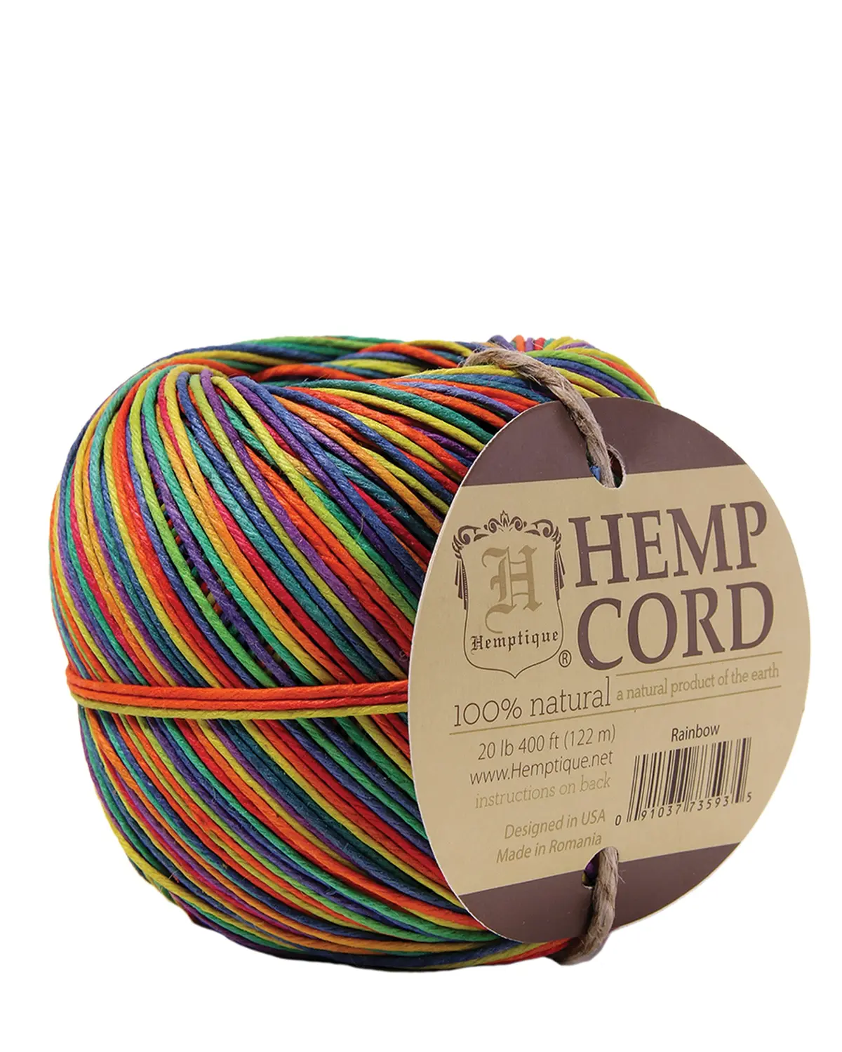 Hemptique #20 Variegated Hemp Cord Ball 100G 400Ft - Rainbow 1
