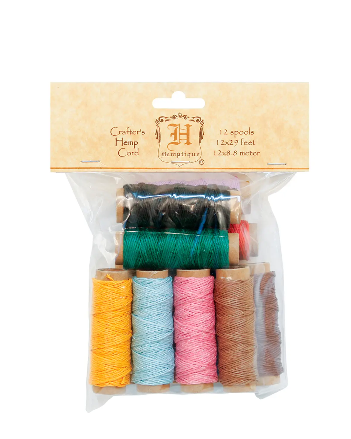 Hemptique #10 Hemp Cord 12 Mini Spool Set - Multiple Colors 1