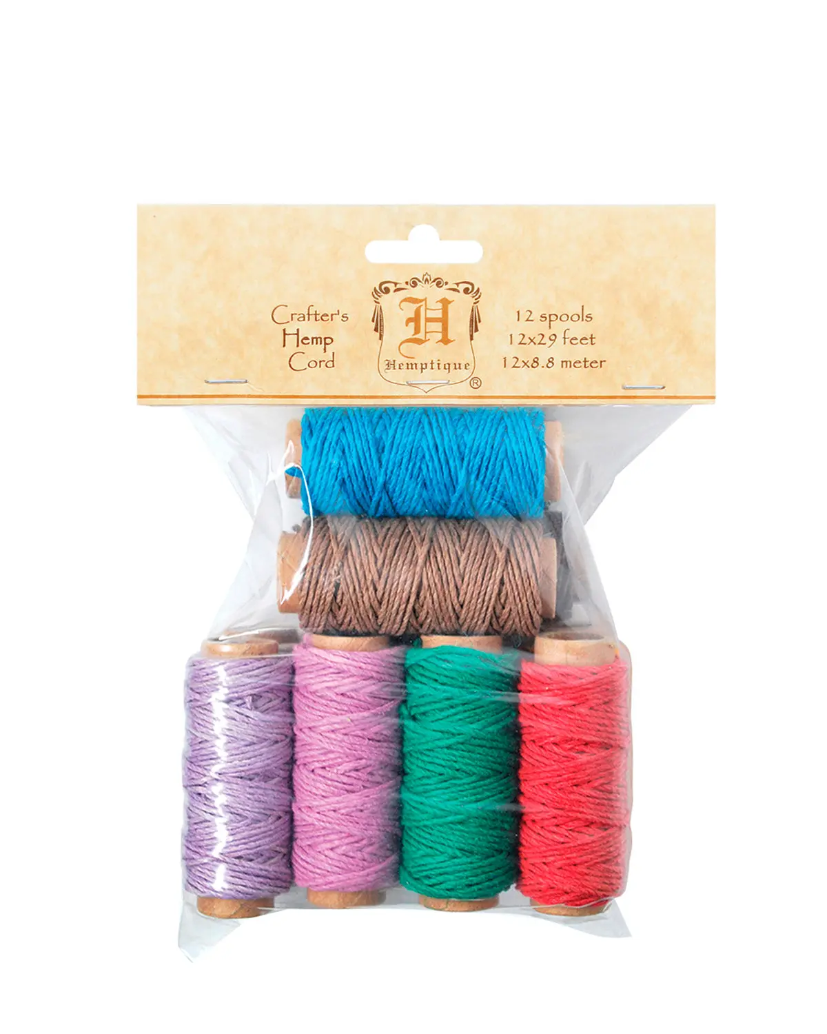Hemptique #20 Hemp Cord 12 Mini Spool Set - Multiple Colors 1