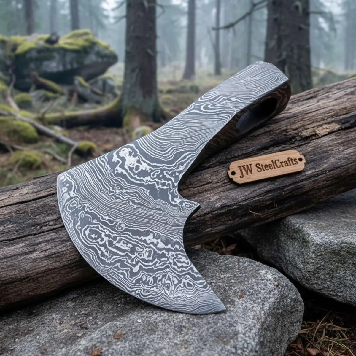 Historic Norse Skeggøx Bearded Axe Head — Traditional Pattern-Welded Forging 1