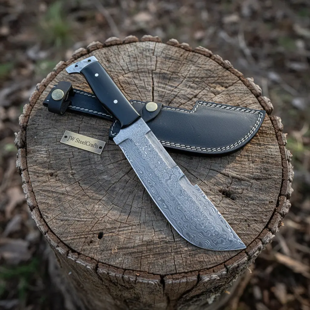 Hunting Knife Hunting 10.50" Tanto Style Knife With Buffalo Horn Handle With Sheath 1