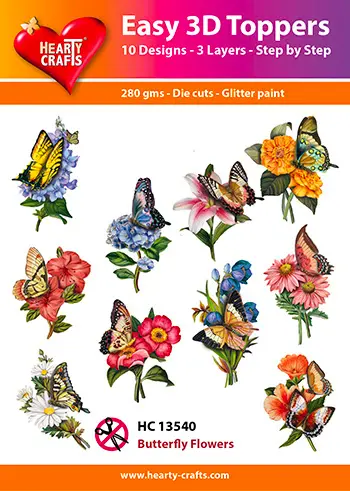 Hearty Crafts Easy 3D Toppers - Butterfly Flowers 1