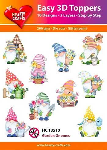 Hearty Crafts Easy 3D Toppers - Garden Gnomes 1
