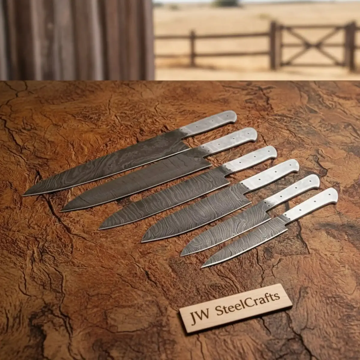 Jw Steelcrafts Artisan Damascus Blade Blanks — Custom Knife Making Set 1