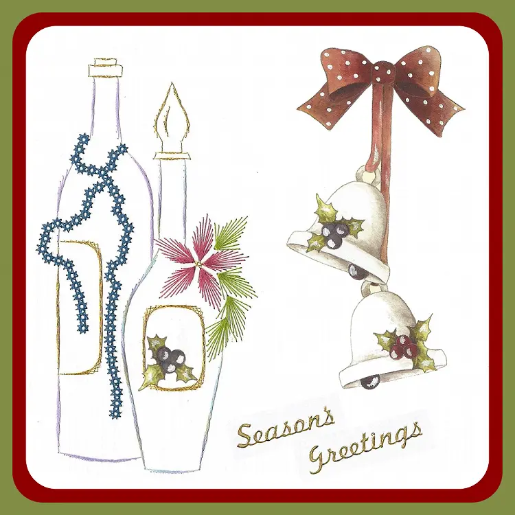Embroidery Pattern  - Wine Bottles 1