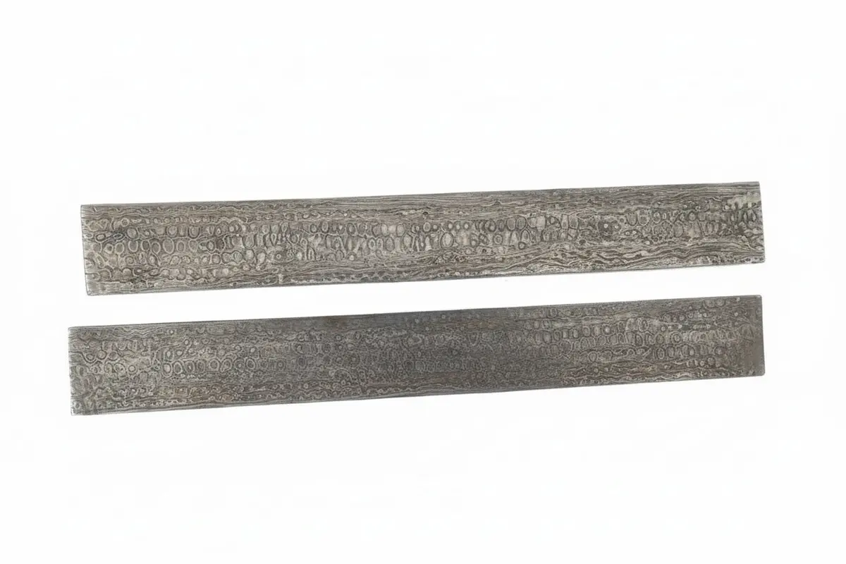 12 Inch Damascus Steel Billet Bar Pair 2 Inch Wide Pattern Welded Bladesmith Stock For Knife Making 1