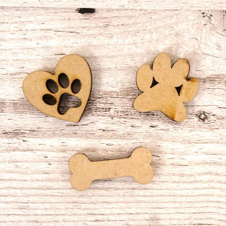 Hearts, Bones & Pawprints Mdf Shapes 1