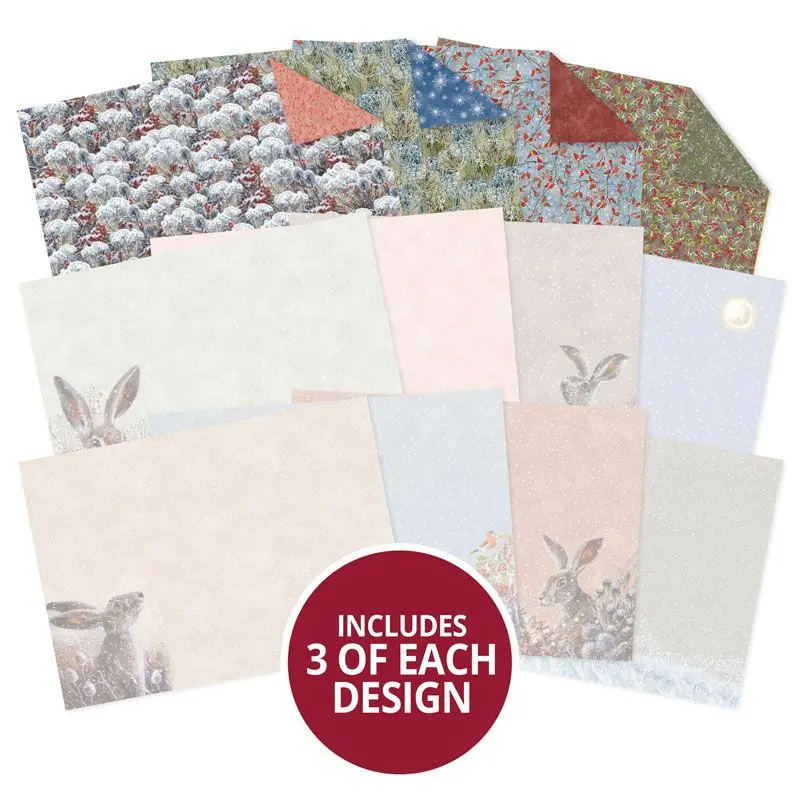 Meadow Hares At Wintertime Inserts & Papers 1