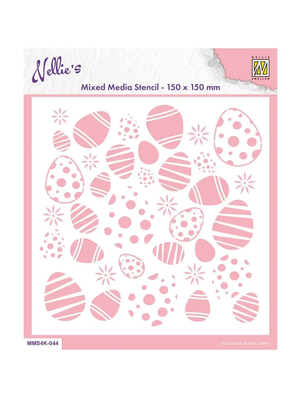 Nellie Snellen • Stencil 15X15cm Easter Eggs Background 1