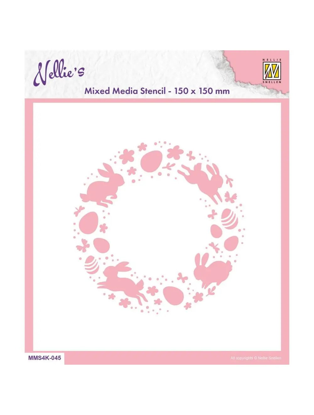 Nellie Snellen • Stencil 15X15cm Easter Wreath 1