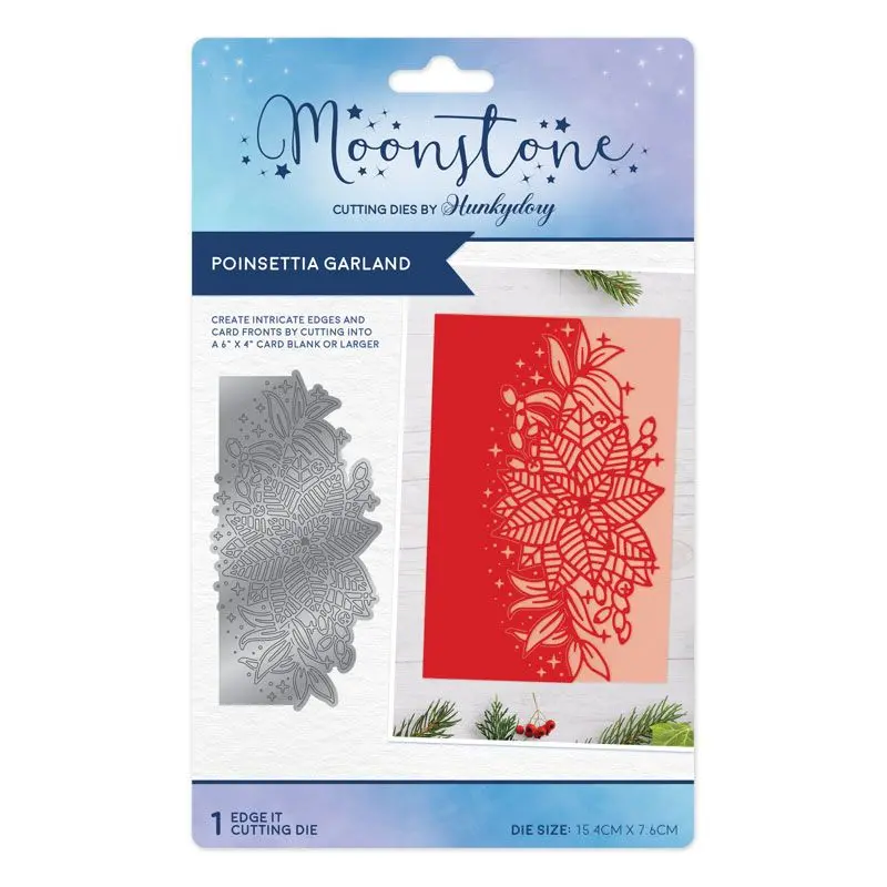 Moonstone Dies - Poinsettia Garland Edge It 1