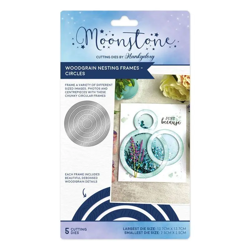 Moonstone Dies - Woodgrain Nesting Frames - Circles 1