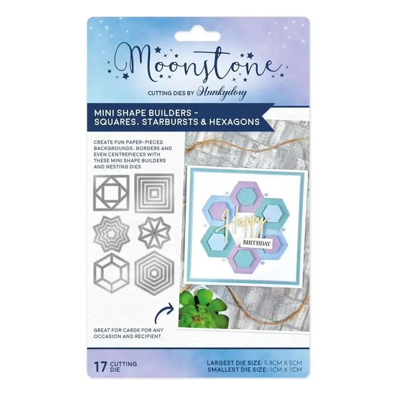 Moonstone Dies - Mini Shape Builders - Squares, Starbursts & Hexagons 1