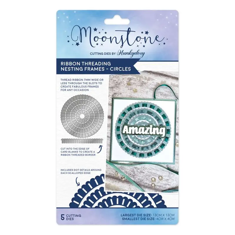 Moonstone Dies - Ribbon Threading Nesting Frames - Circles 1