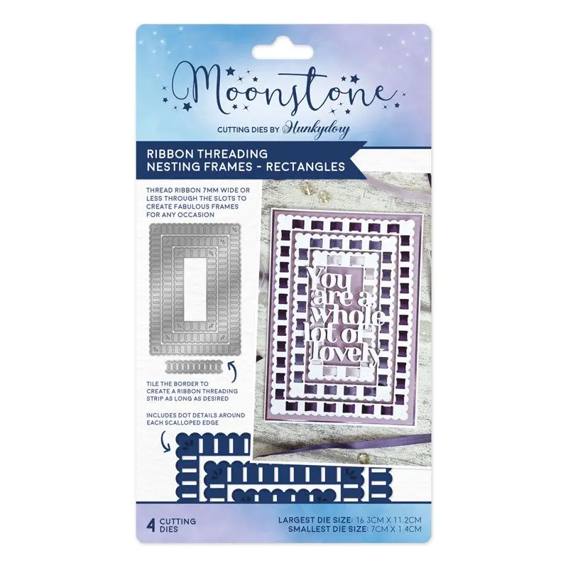Moonstone Dies - Ribbon Threading Nesting Frames - Rectangles 1