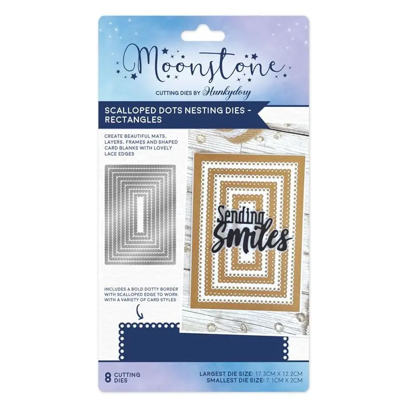 Moonstone Dies - Scalloped Dots Nesting Dies - Rectangles 1