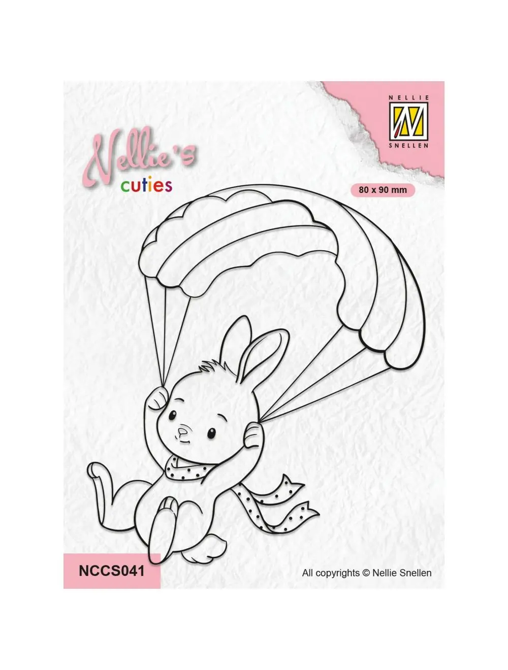 Nellie's Cuties Clear Stamp Parachuting Bunny 1