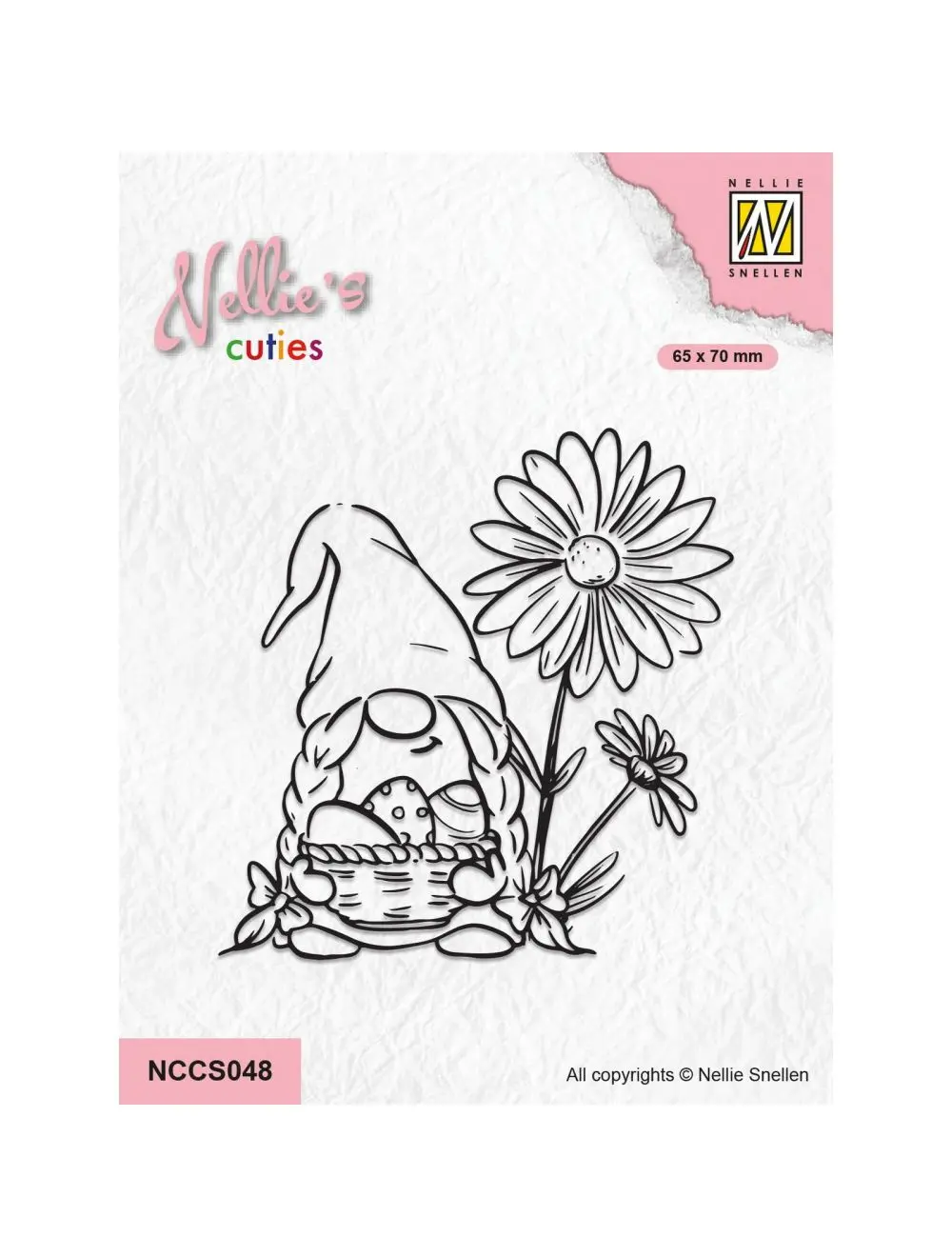 Nellie Snellen • Nellie's Cuties Clear Stamp Easter Gnome With Flowers 1