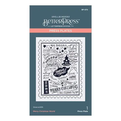 Merry Christmas World Press Plate From The Betterpress Christmas Collection 1