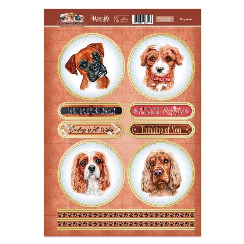 Dog Years Card Topper Sheet 1