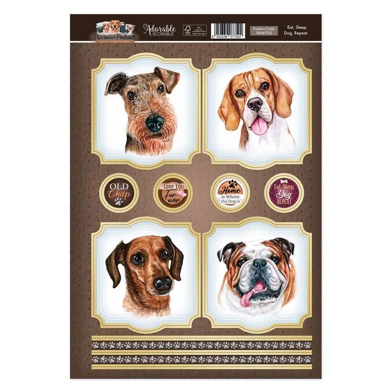 Eat, Sleep, Dog, Repeat Card Topper Sheet 1