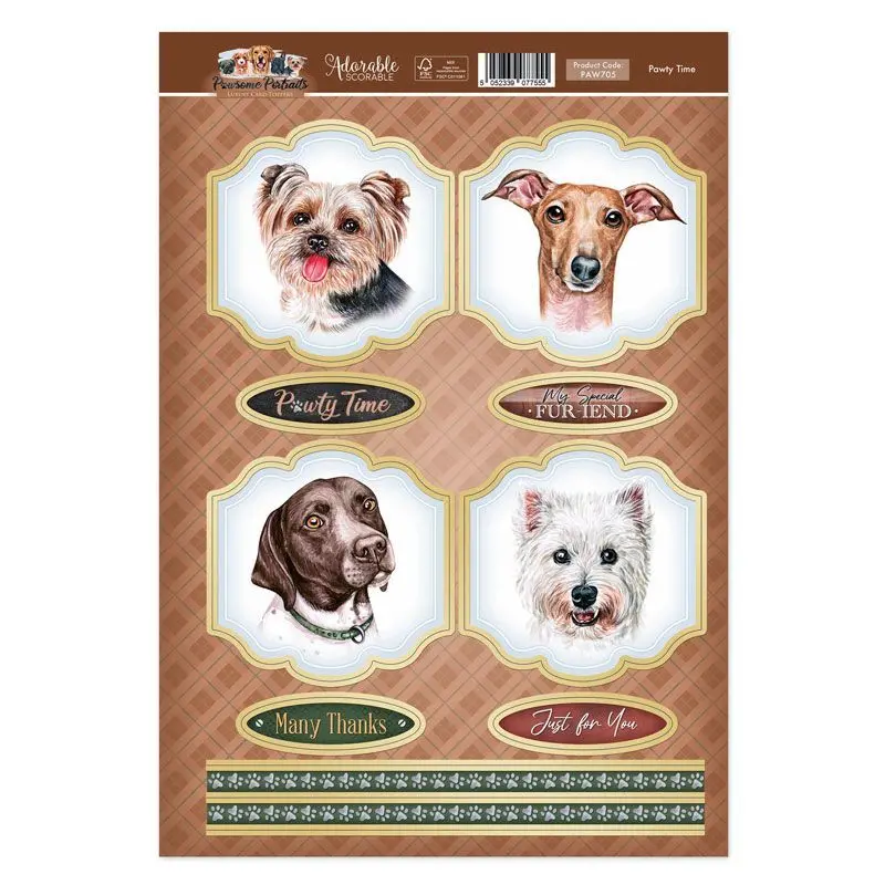 Pawty Time Card Topper Sheet 1