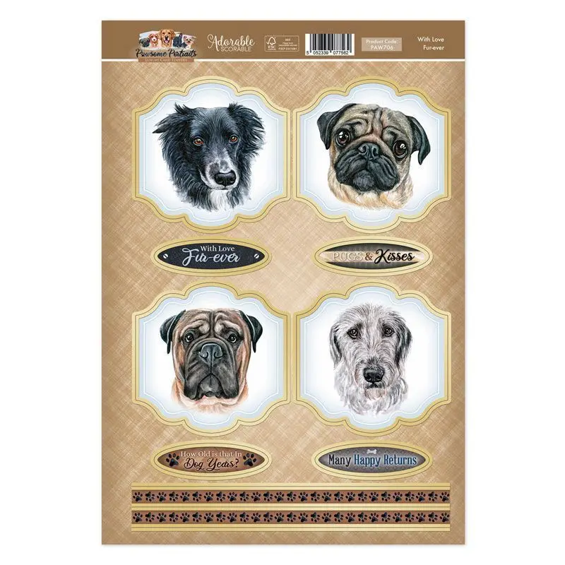 With Love Fur-Ever Card Topper Sheet 1