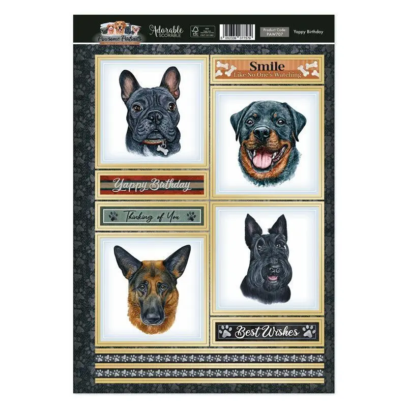 Yappy Birthday Card Topper Sheet 1