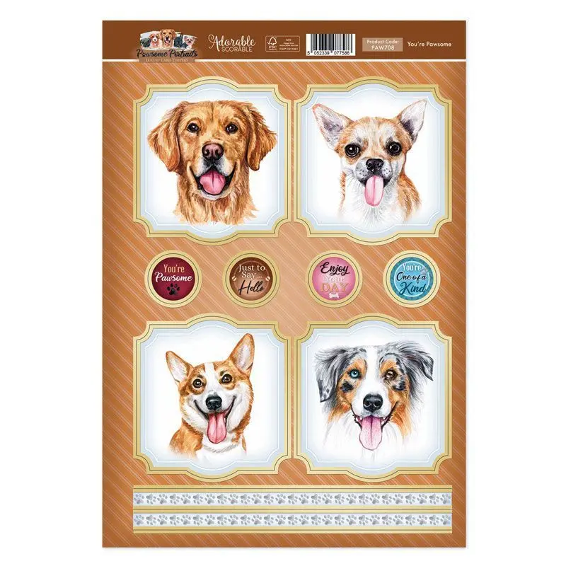 You're Pawsome Card Topper Sheet 1