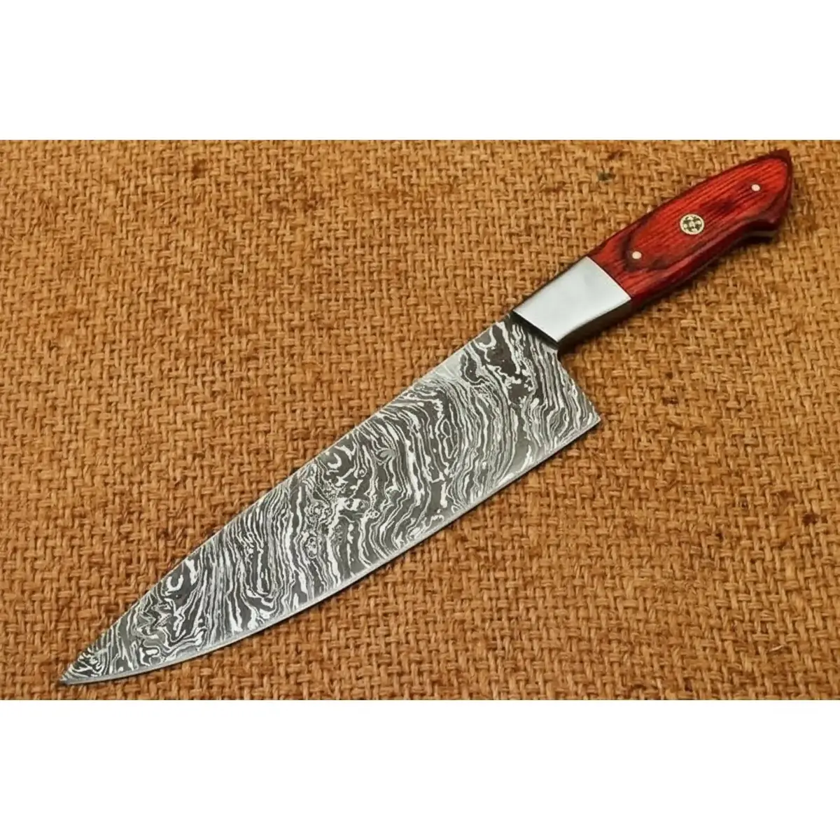 Professional Gyuto Chef Knife Damascus Steel Polished Bolster Handle 1
