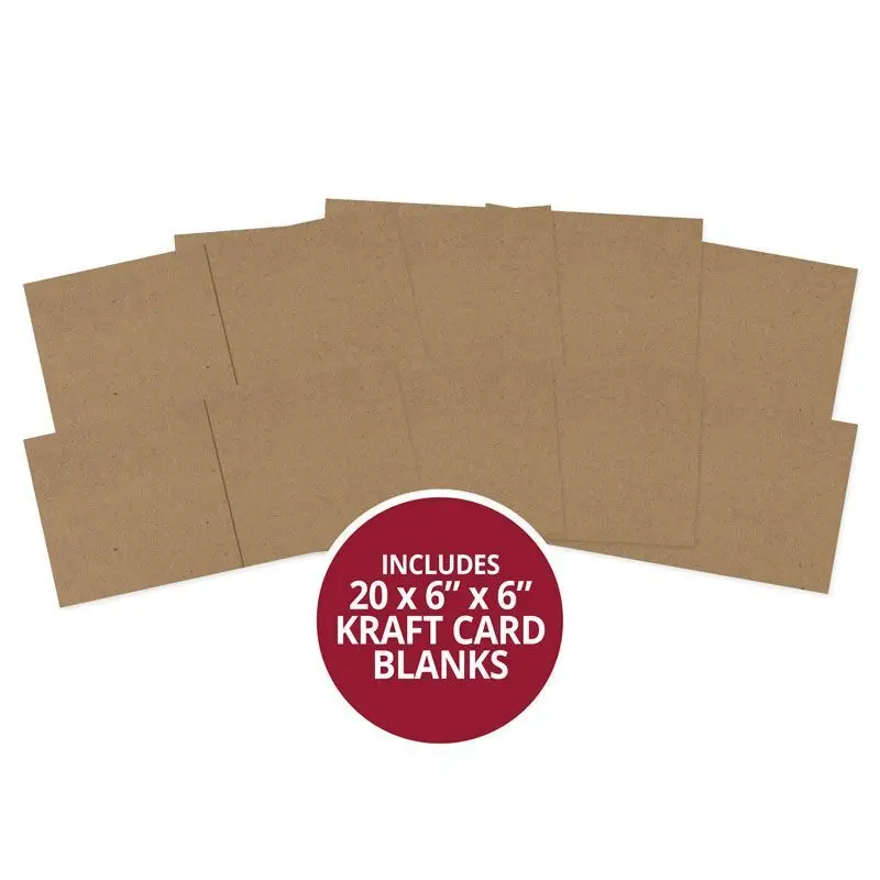 Kraft Pre-Scored Card Blanks - 6" X 6" 1