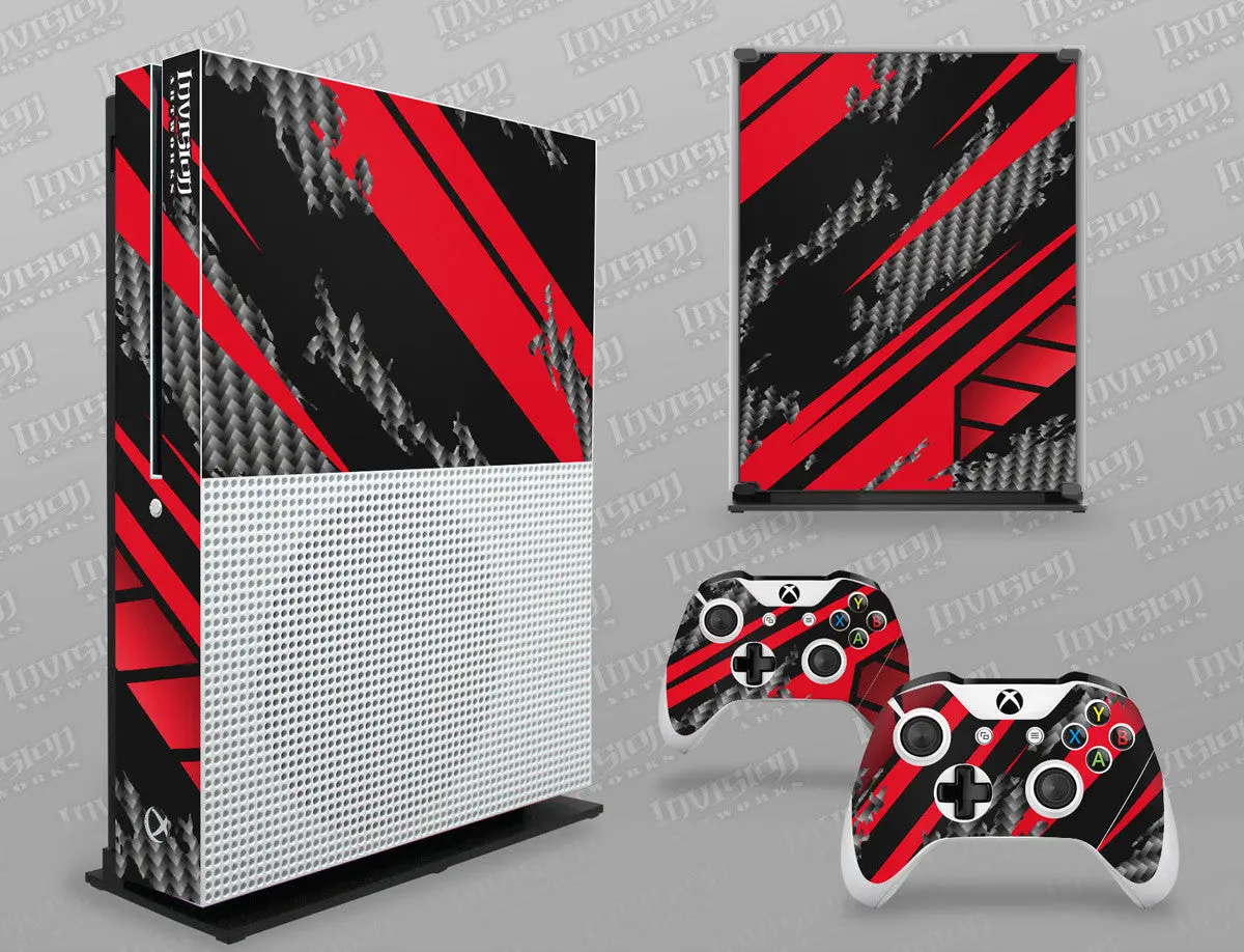 Xbox One S Graphics - Console Skin With 2 Controller Skins - Racer-X 1