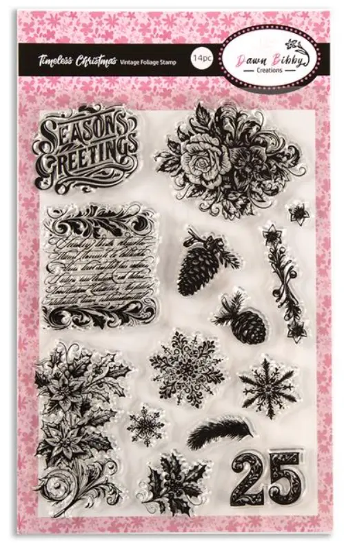 Timeless Christmas Vintage Foliage Stamp 1