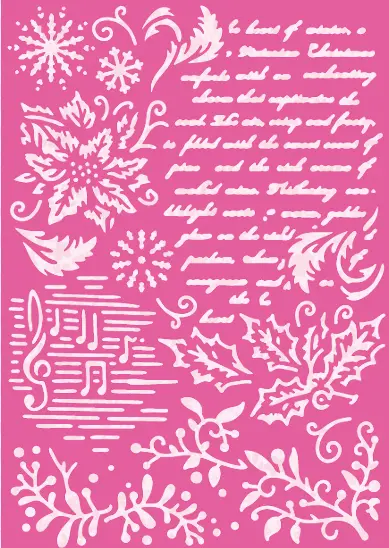 Timeless Christmas Script & Foliage Stencil 1