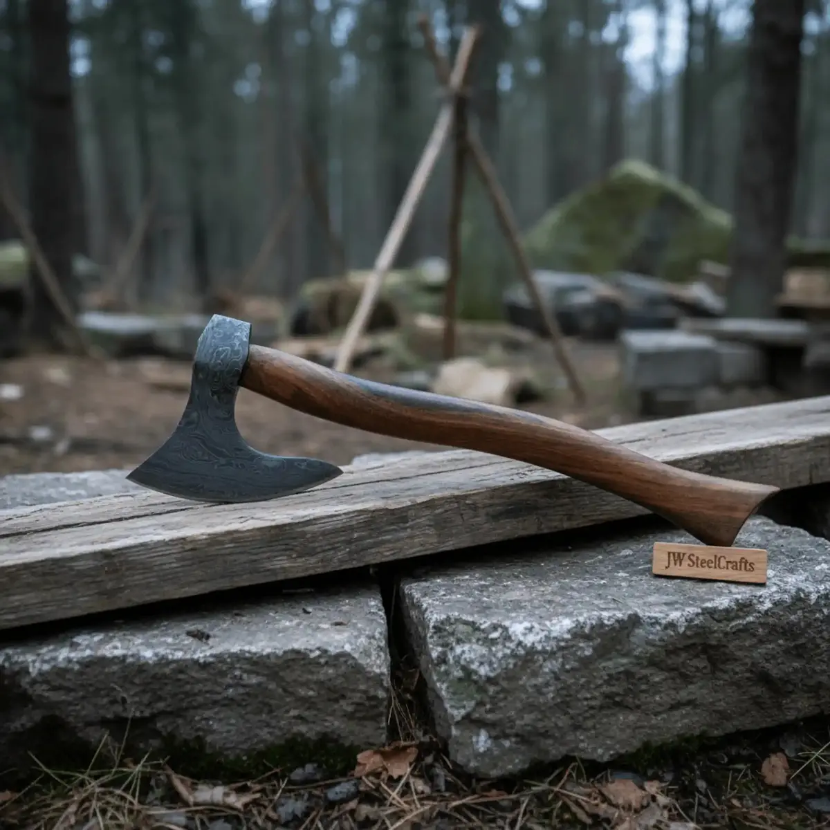 Set Of Two Bearded Axes 20 Inch Curved Handles 1