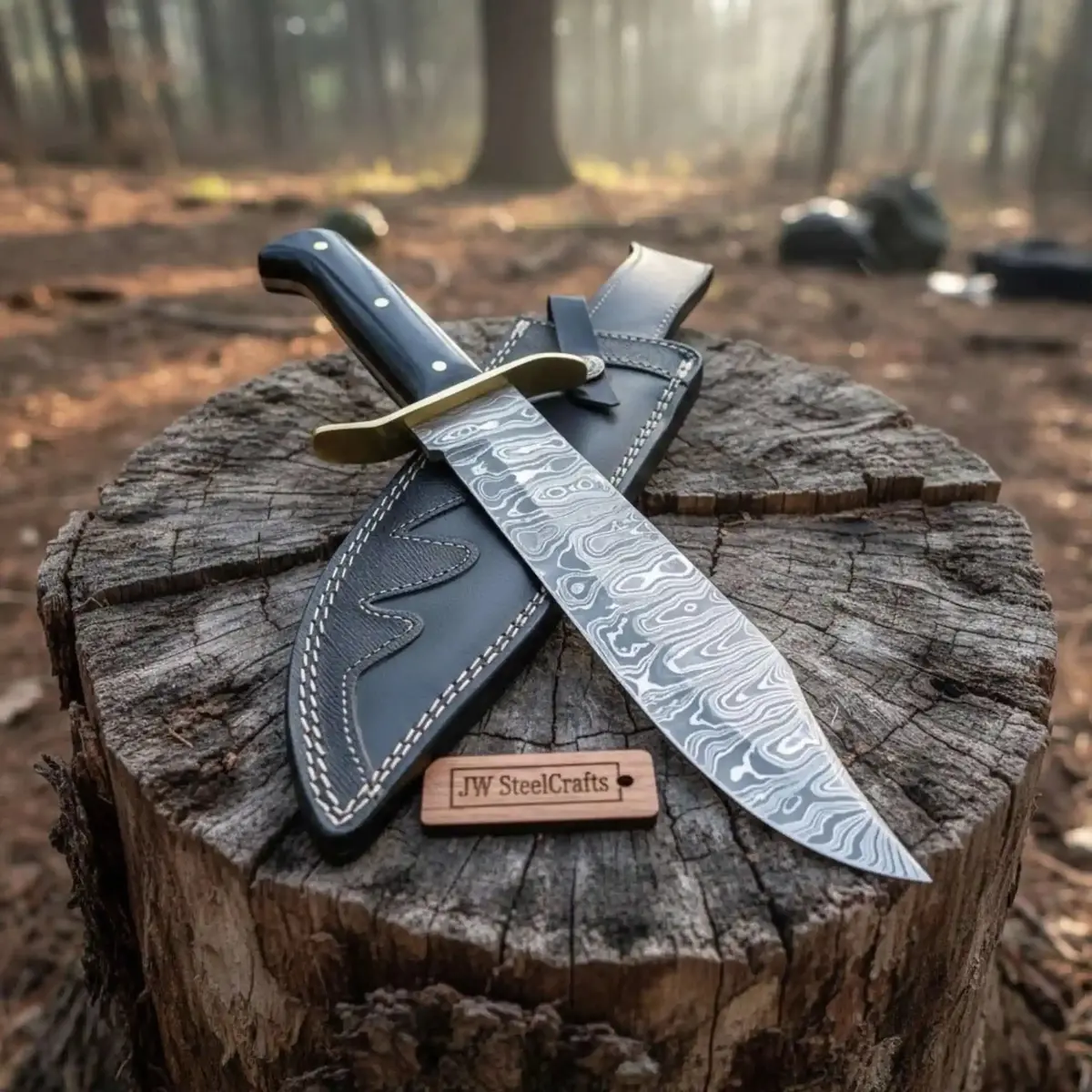 Sheffield Clip Point Bowie Knife Handmade Brass Guard Mirror Polish Blade Jw Steelcrafts 1