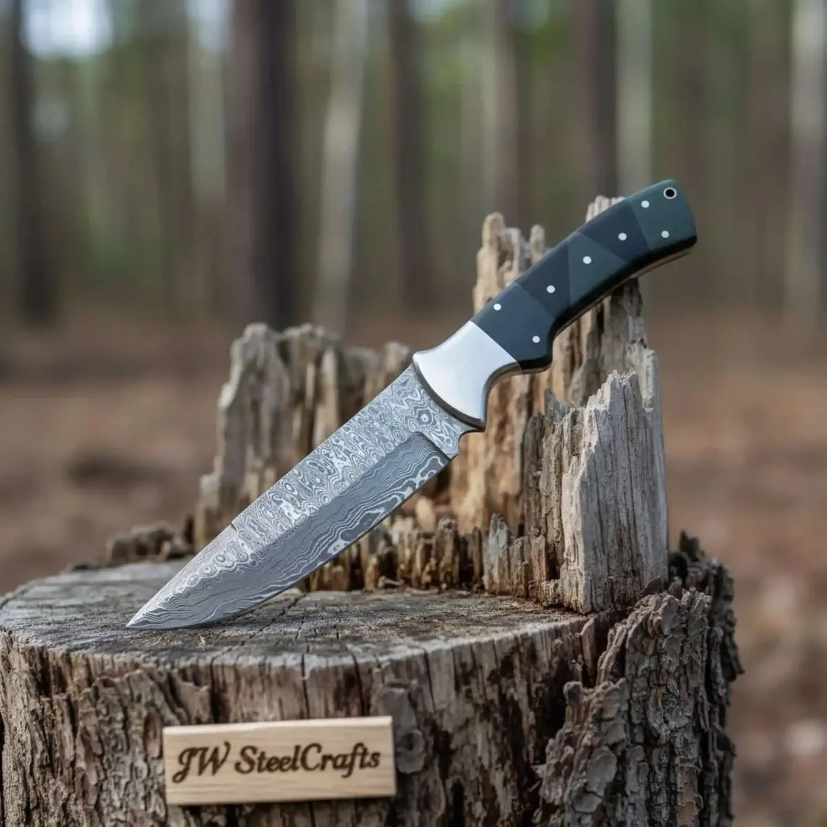 Sheffield Pattern Bowie Knife Damascus Clip Point Handmade Jw Steelcrafts 1