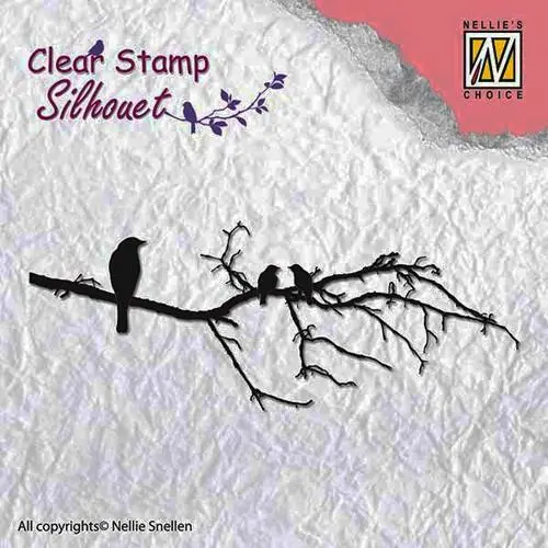Clear Stamp Silhouette Branch With Bird 1