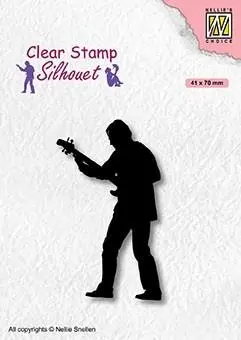 Nellie's Choice Clear Stamp Silhouette Teenagers Series Guitar Player 1
