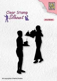 Nellie's Choice Clear Stamp Silhouette Teenagers Series Snacktime 1