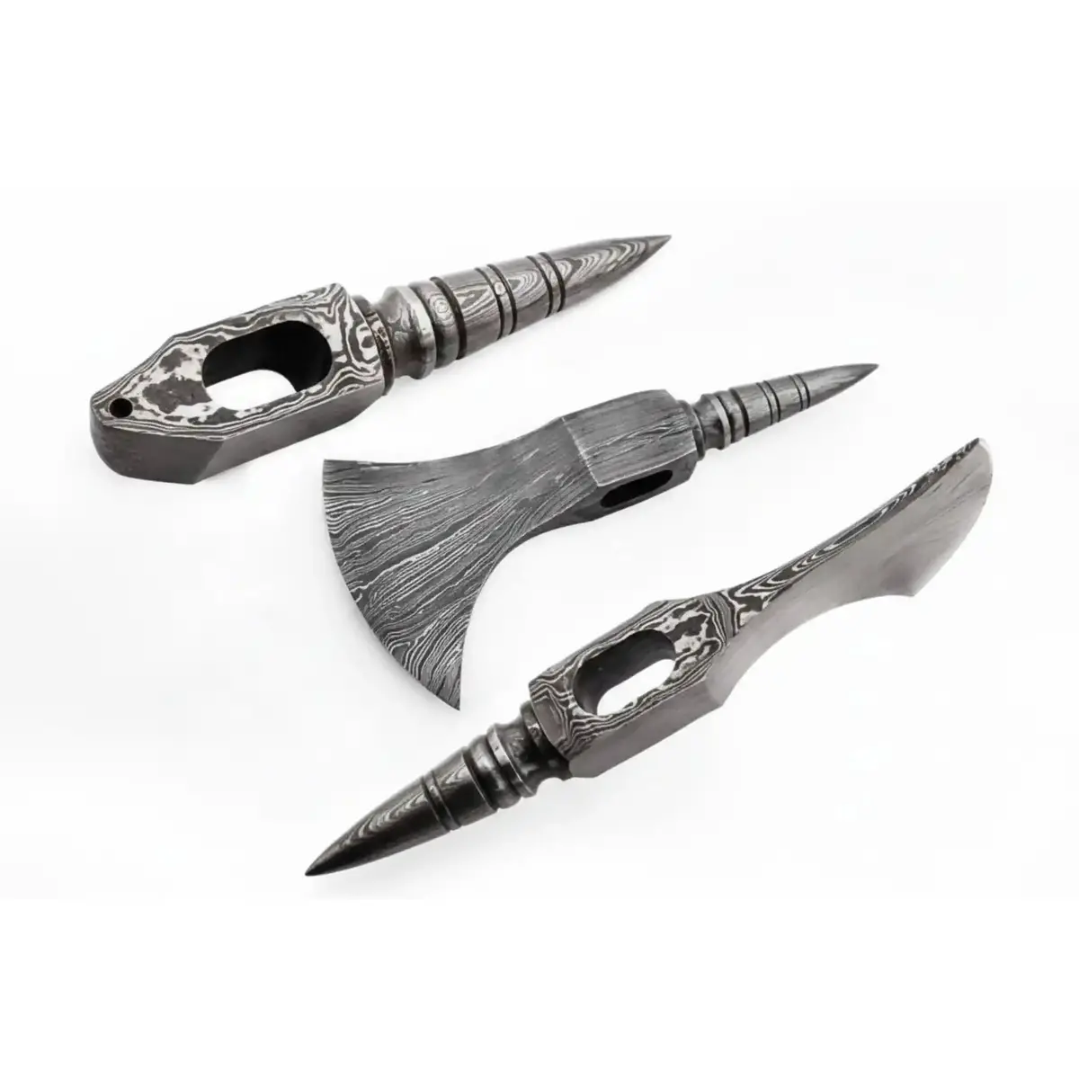 Single-Bit Bearded Axe Head With Tapered Spike Poll 1