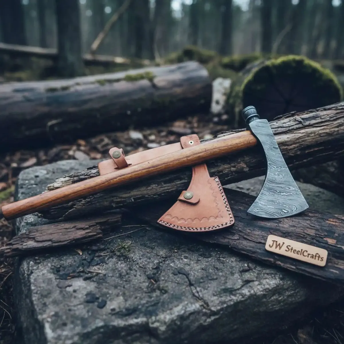Smoking Bushcraft Axe For Camping, Woodcraft And Trail Chopping 1