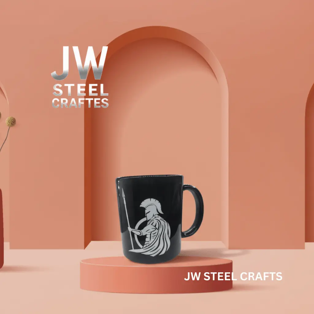 Spartan Warrior Mug | Black Ceramic Coffee Cup | Jw Steelcrafts 1