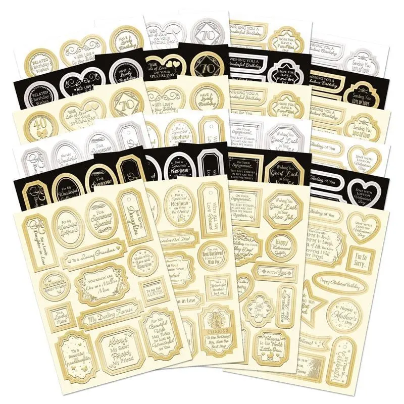 Stickables Self-Adhesive Foiled Sentiments Selection - Essential Colours 1