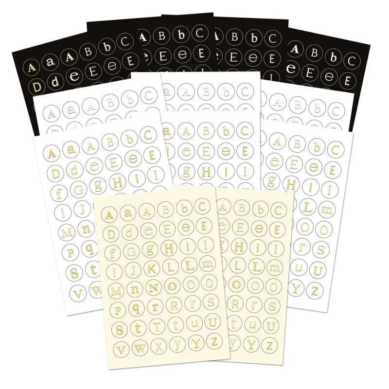 Stickables Self-Adhesive Letter Coins - Essential Colours 1