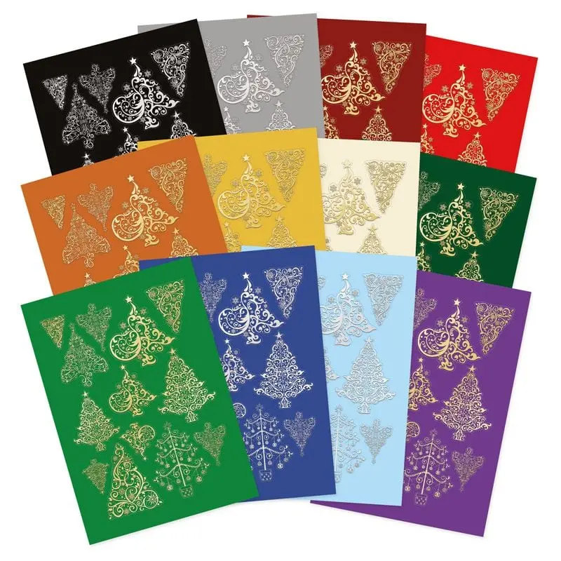 Christmas Stickables Self Adhesive Foiled Christmas Trees 1