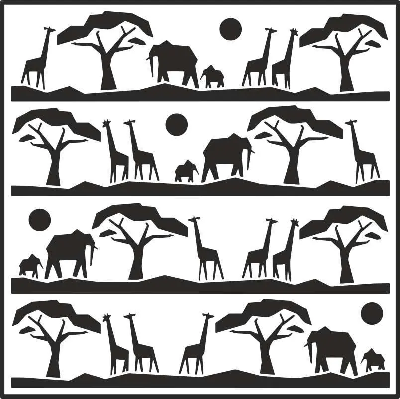 Sue Wilson Safari Landscape 7 In X 7 In  Stencil 1