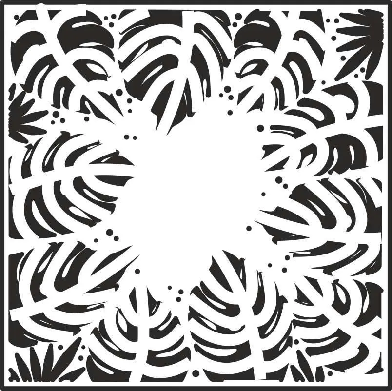 Sue Wilson Tropical Leaves 7 In X 7 In  Stencil 1