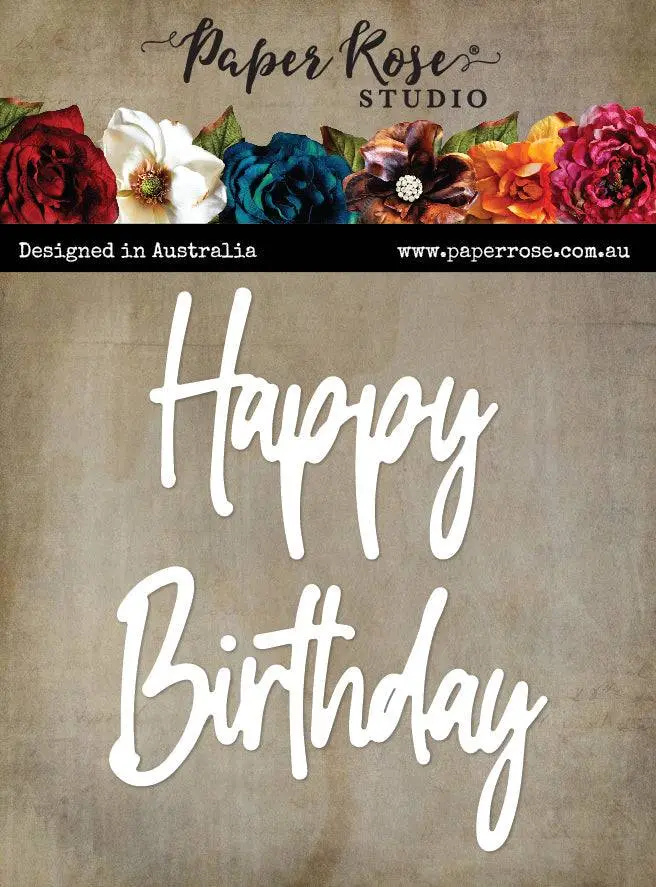 Tall Script Words Happy Birthday Metal Cutting Die 26101 1